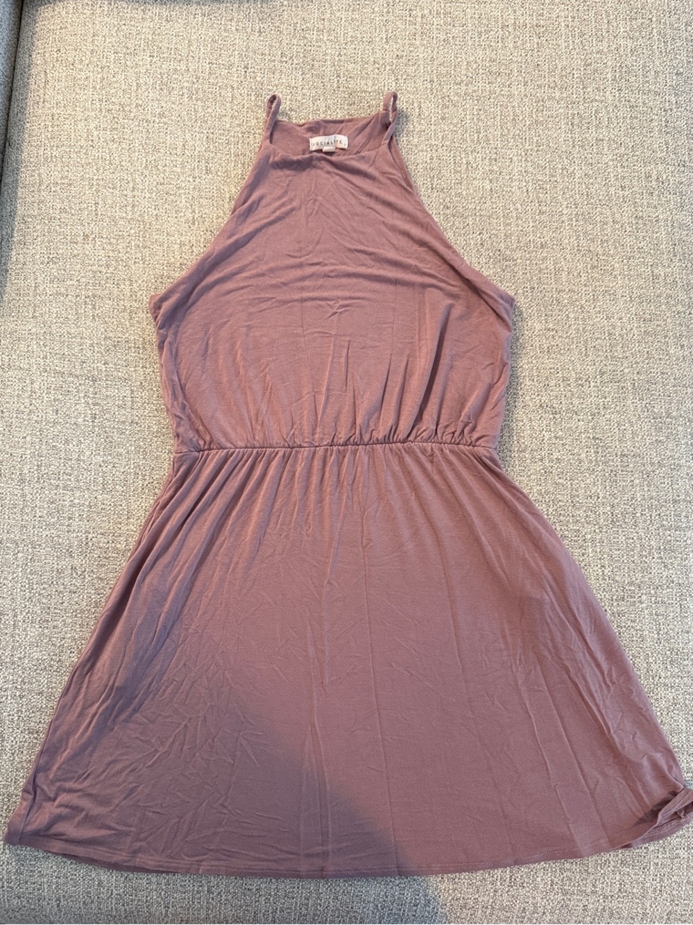 Dusty Mauve Halter Mini Dress